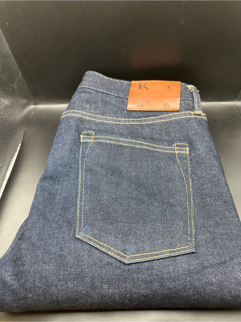 Hiroshi Kato Japanese Cotton Slim Tapered Dark Blue Denim Jeans US32